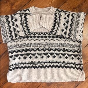 Altar'd State Black and Cream Knit Sweater